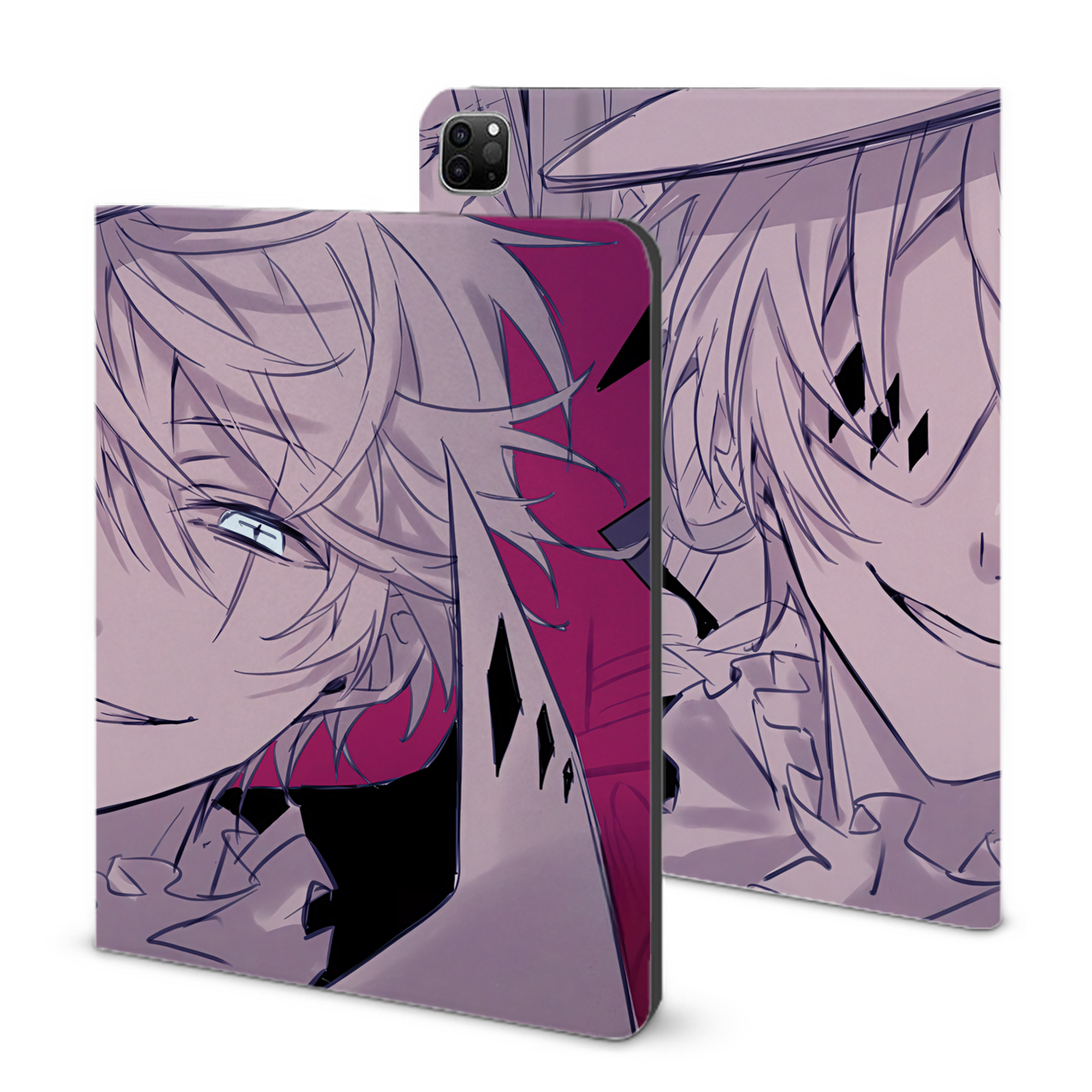 （画像用） 文豪ストレイドッグス Bungo Stray Dogs IPad ケース ブック型 PUレザー TPU 耐衝撃 軽量 薄型 ペン収納なし 全面保護 IPad 各モデル対応